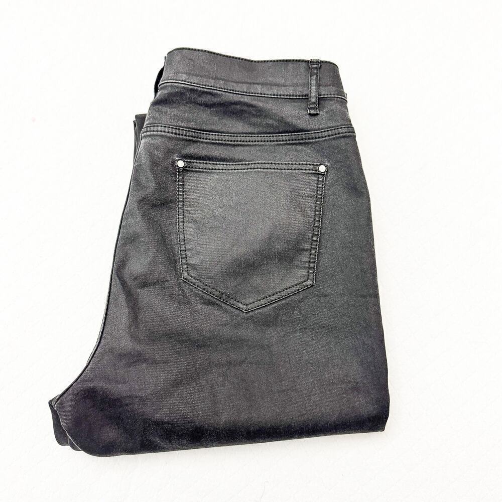 Lafayette 148 Black Charcoal Straight Leg Denim Jeans Size 6